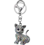 Clayre & Eef - Přívěsek na klíče CAT SILVER COLORED JZKC0124
