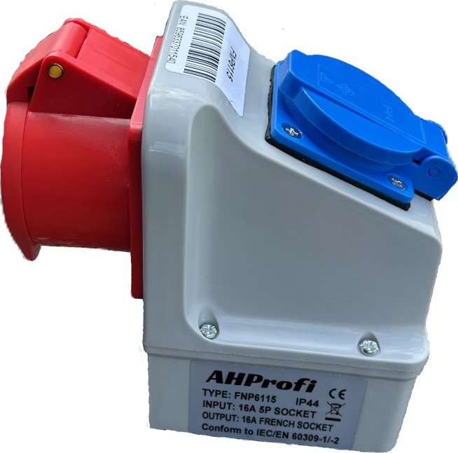 AHProfi Zásuvka nástěnná 380V / 220V 16A FNP6115
