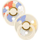 BIBS STUDIO Colour Morning Bloom dudlík z přírodního kaučuku 2 ks Ivory Mix vel. 1 (0-6m.)