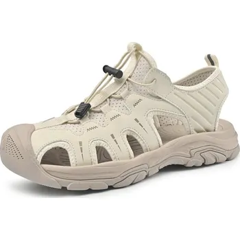 Dámské sandále plážové sandály – lehké a prodyšné boty na léto a do přírody Barva: Béžová, Velikost: 42