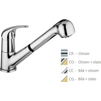 Vodovodní baterie Paffoni NETTUNO DUE dřezová stojánková baterie se sprchou Barva: Barva (bílý lesk nebo černá) + chrom ND196CC