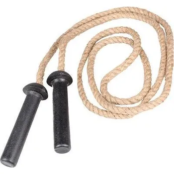 Švihadlo Merco Jute rope jutové švihadlo, plastové ručky 250 cm