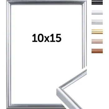 Rám na obraz Doerr NEW YORK Silver 10x15 cm fotorám (pasparta na 7x10 cm, opěrná noha)