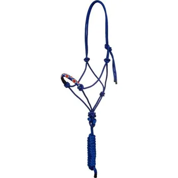 Provazová ohlávka POOLS Navayo s vodítkem royal blue