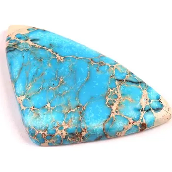 Materiál na výrobu šperku Kabošon Syntetický Tyrkys č.5287 (51x31x7mm)