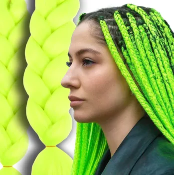 Příčesek SYNTETICKÉ VLASY NA ZAPLÉTÁNÍ OMBRE BAREVNÉ PRAMENY 120 CM