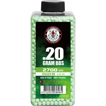 Airsoftová kulička G&G Tracer Green 0,20g 2700ks láhev