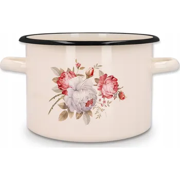 Hrnec Hrnec tradiční Naczynia Olkusz RŮŽE KRÉMOVÁ 4,5 l