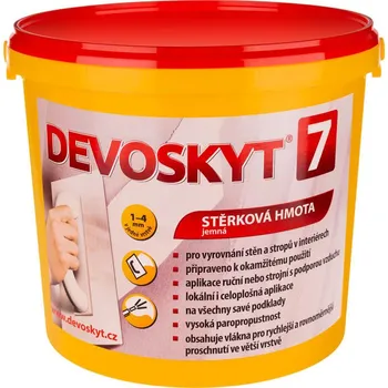 Malířská stěrka Devoskyt 7 - stěrka k vytváření nových povrchů omítek i lokálních oprav 9kg