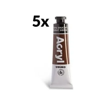 Výtvarná barva Akrylová barva PRIMO, 18ml, 5ks, hnědá siena pálená, tuby