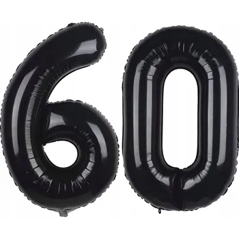 Balónek Balónky číslice 60. narozeniny černé helium 100 cm