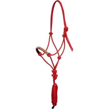 Provazová ohlávka POOLS Navayo s vodítkem red