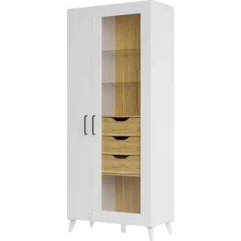 Obývací stěna Casarredo Vitrína PIRASTU 12 2D3S ořech americký/bílá