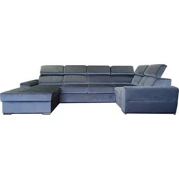 Sedací souprava CARI NEW U PANORAMIC Pravá - sedací souprava látka AMON 11 - šedá (BOTM+2F+Rr+1B) - kolekce "E" (D) (K250) NOVINKA