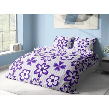 Povlečení Aaryans Krepové povlečení EMILY fialové, 140x200cm, 70x90cm