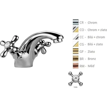 Vodovodní baterie Paffoni VIOLA umyvadlová stojánková baterie Barva: Barva (bílý lesk nebo černá) + chrom VLV071CC