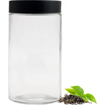 Sklenice Skleněná zavařovací sklenice se skleněným víčkem