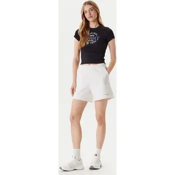 Tommy Jeans Sportovní kraťasy Linear DW0DW21152 Écru Relaxed Fit XXS