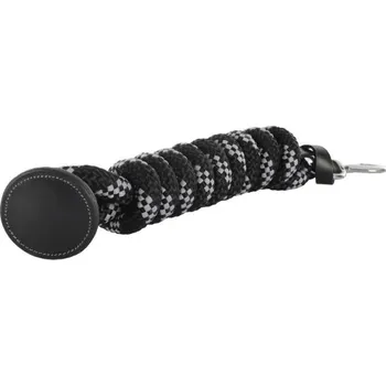 Vodítko pro psa Vodítko ACAVALLO Rope s koženým koncem black