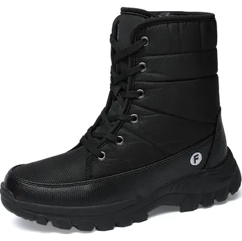 Pánská zimní obuv Pánské zimní kotníkové boty s voděodolnou úpravou Barva: Černá, Velikost: 39