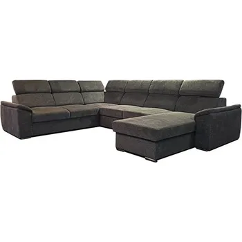 Sedací souprava KARETA U PANORAMIC - UNI - sedací souprava látka ARAGON 97 - GRAFITOVÁ (uniBOTM+2F+Rr+2B/B2+Rr+2F+OTMB) - kolekce "E" (D) (K250) NOVINKA