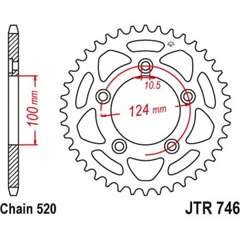 Řetězová sada pro motocykl JT rozeta 4444 39 DUCATI SCRAMBLER 1100 18-19 (444439JT) (řetěz520) (JT rozeta 4444 39 DUCATI SCRAMBLER 1100 18-19 (444439JT) (řetěz520))