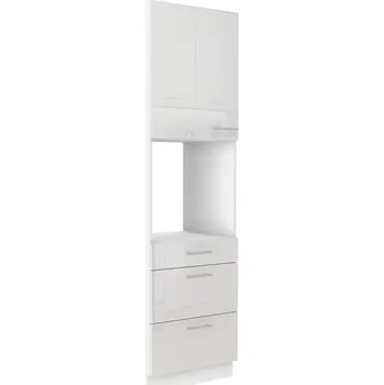 Kuchyňská skříňka Stolarz-Lempert Kuchyňská skříňka Lara White - 60 DPS-210 3S 1F sloupek pro zabudovanou troubu, šuplíkový PREMIUM BOX