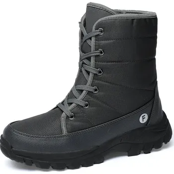Pánská zimní obuv Pánské zimní kotníkové boty s voděodolnou úpravou Barva: Šedá, Velikost: 46