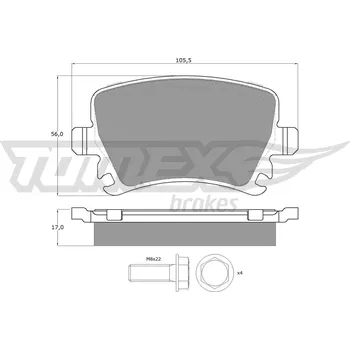 Brzdová destička Sada brzdových destiček, kotoučová brzda TOMEX Brakes TX 13-95