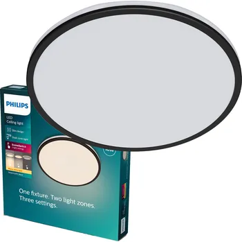 Stropní Stropní svítidlo přisazená Philips 18 W 1800 lm 2700 K černá stmívatelná