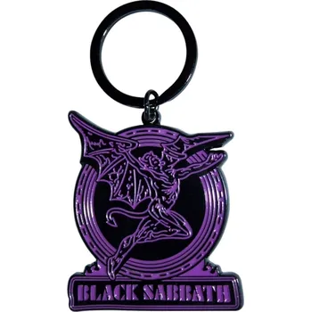 Black Sabbath Purple Text Logo & Daemon Klíčenka