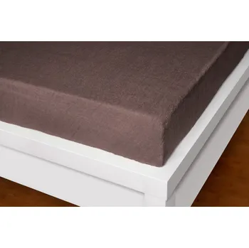 Prostěradlo XHOUSE Froté prostěradlo Exclusive tmavě hnědé 180 x 200cm