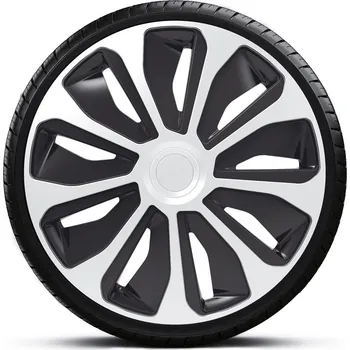Poklice na kolo 4 Racing Poklice na kola - kryty kol PLATIN silver black 16" - sada 4 ks -