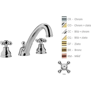 Vodovodní baterie Paffoni VIOLA umyvadlová 3 otvorová baterie Barva: Chrom VLV052CR