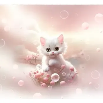 Teplákovina, Koťátko a bublinky,panel (E) (Kvalitní teplákovina Bella)