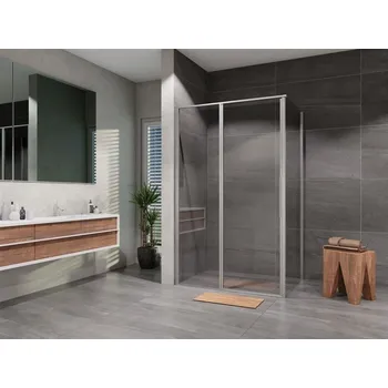 Lansanit - Sprchový kout obdélník otevírací s pevným segmentem Tadao 1400x1000, chrom, čiré sklo LAN03033/LAN05001