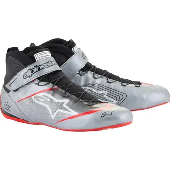 Moto obuv Alpinestars Boty Tech 1-Z V3 Černá / Červená / Stříbrná 43.5