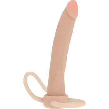 Návlek na penis ToyJoy Get Real Double Trouble Anal Penetrator, nástavec pro dvojitou penetraci 16 x 2 cm