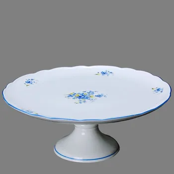 Stolování Český porcelán, Dubí Talíř dortový 30 cm na noze pomněnky