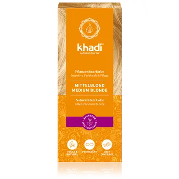 Barva na vlasy Khadi Rostlinná barva na vlasy Středně blond 100g