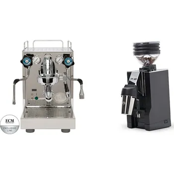 Příprava kávy ECM Mechanika Slim PID + Eureka Mignon Zero 65 All Purpose, CR…