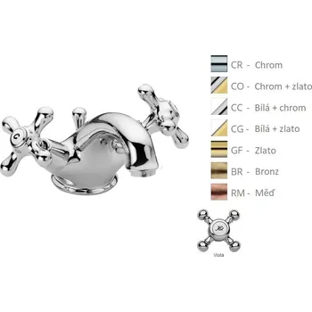 Vodovodní baterie Paffoni VIOLA umyvadlová stojánková baterie Barva: Barva (bílý lesk nebo černá) + chrom VLV065CC