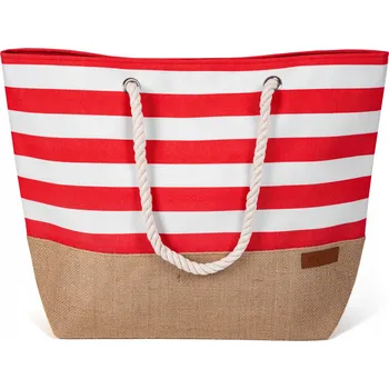 Kabelka Heyo plážová taška bavlna červená