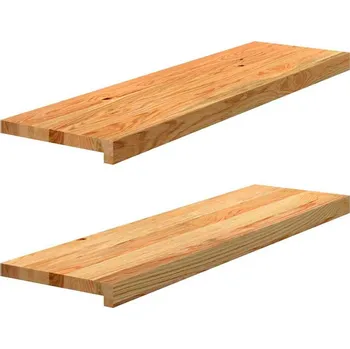 Parapet vidaXL Okenní parapety 2ks tmavě hnědé 90x25x2 cm masivní dub [4009143] Barva: světle hnědá