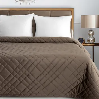 Přehoz na lůžko Elegantní sametový přehoz na postel RIA6 - hnědý Rozměr přehozu (šířka x délka): 170x210cm