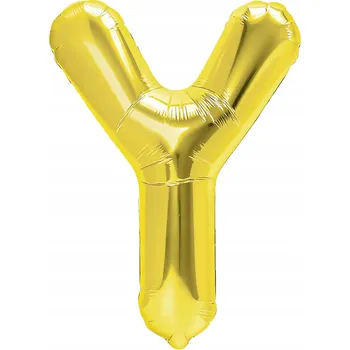 Balónek Fóliový balónek ve ve tvaru písmene Y, zlatý, 40 cm