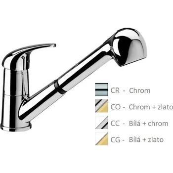 Vodovodní baterie Paffoni NETTUNO DUE dřezová stojánková baterie se sprchou Barva: Chrom ND183CR