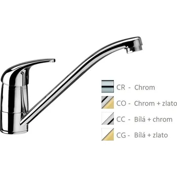 Vodovodní baterie Paffoni NETTUNO DUE dřezová stojánková baterie Barva: Barva (bílý lesk nebo černá) + chrom ND182TCC