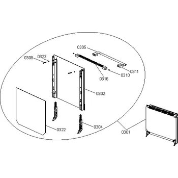 Příslušenství pro sporák Mora Dvířka trouby sporáku Mora 600621