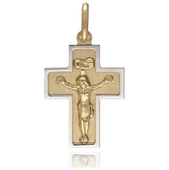 Přívěsek Přívěšek ze žlutého zlata křížek s Ježíšem ZZ1418F + dárek zdarma